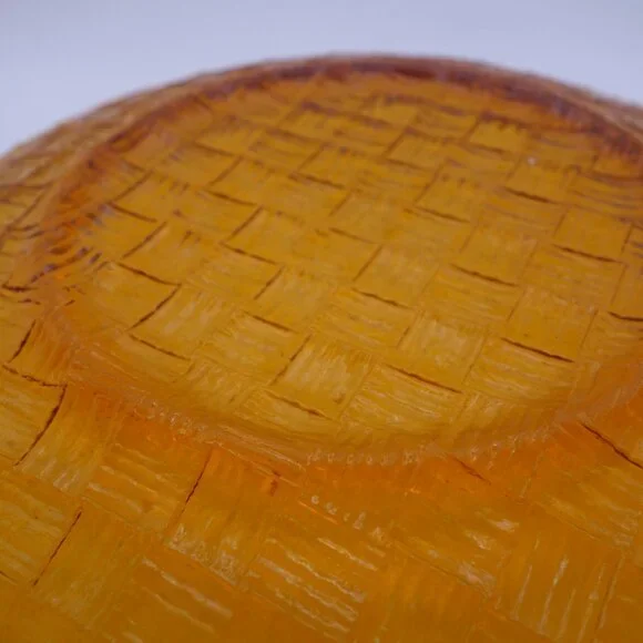 France Amber Color Glass Wicker Pattern 9 Inch Plate - Picture 5 of 8
